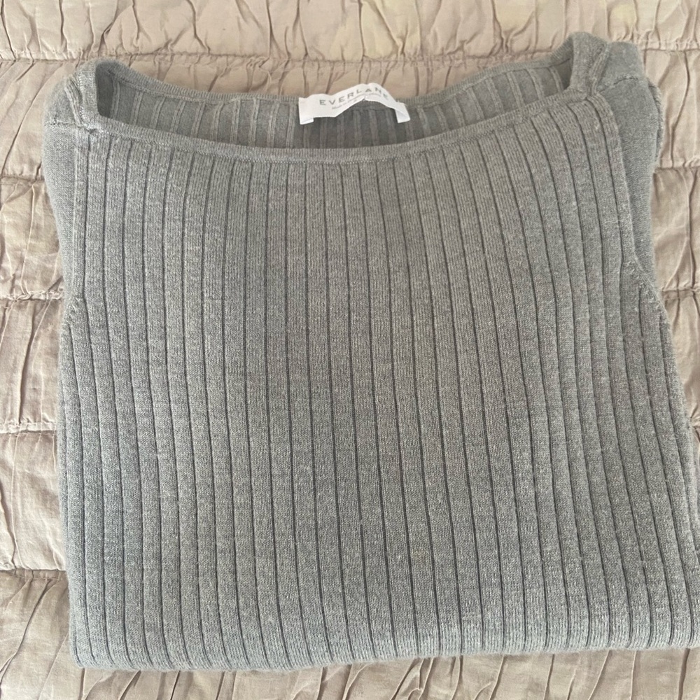 Everlane Gray Ribbed Sweater